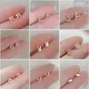 Stud mignon minuscule mini boucle d'oreille pour les femmes vache chat cerf couronne étoile coeur fleur animal fille adolescente dame datant bijoux cadeau 190Q