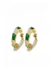 Enamelowe kolczyki modne stadnina złotego stylu dla kobiet designerka biżuteria czerwona czarna biała zielona 5710329