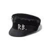 Simple strass RB chapeau femmes hommes rue mode Style gavroche chapeaux bérets noirs haut plat Caps4019569