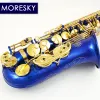 Moresky Alto Saksafon Mavi E-Flat Eb Gold Anahtarları Vaka Müzik Enstrümanı MAS-105