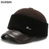 Casquettes de baseball SILOQIN nouveauté hiver épais chaud cache-oreilles chapeau hommes Baseball pliable laine oreille Protection coton casquette papa marque chapeaux