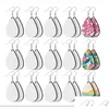 Party Favor Sublimation Boucles d'oreilles vierges Boucle d'oreille de transfert de chaleur Pendentifs en forme de larme en bois inachevé dans 5 formes assorties pour bijoux DIY Ma Otkps