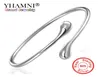 Yhamni Brand Original 925 Silver Fashion Charm smycken Sterling Silver Armband Bangle Round Heads Silver Bangle B0059465942