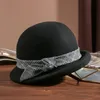 Женский шикарный головной убор, формальная фетровая фетровая шляпа, женская шляпа из 100% австралийской шерсти, модный фетровый берет 231225