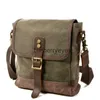 Cross Body Bags torebki na płótnie skórzana pozioma torba do ciała unisex wojskowy Vintage Messenger Bag torb