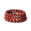 Strand 10pcs Naturel 6mm 8mm 10mm Bracelet de perles de pierre rouge Yoga Guérison Amant Couple Ami Bouddha Bracelets