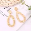 Dangle Earrings 16 Style Korea Handmade Wooden Straw Weave Rattan Vine Braid Drop Fashion Geometric Long