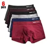 6PCSLOT MENS underkläder Boxer Högkvalitativa bomullstromsar Solid Color Breattable Shorts Sexig röd storlek M3XL 231225