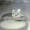 Choucong Brand Women 925 Sterling Silver Ring Princess Cut 1Ct Diamond Engagement Wedding Band Rings for Women Gift2600