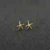 The latest elements starfish stud earrings zinc alloy silver plated stud earring for women whole2349