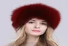 2019 mujeres Rusia invierno sombrero de piel de zorro Real cálido suave y esponjoso gorro de piel de zorro genuina lujosa señora calidad Real piel de zorro bombardero Hats7537290