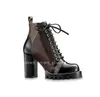 Designer Damen Martin Stiefel Luxus Trail Leder Stiefeletten Mode hohe klobige Absätze Stern bedruckte Lederschuhe