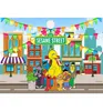 Sesame Street Birthday Party Temed Pography Tround Kolorowe flagi Elmo World Baby Children Children Po Booth Tło Tło 8534904