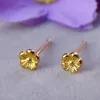 Stud Earrings Solid Pure 24Kt Yellow Gold Women Mini Flower 0.3-0.5g 3.1mmW