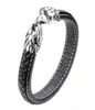 Mens flätade äkta läderkedja Multilayer Woven Rope Armband Lycka till örn Bangle för manliga smycken Fashion Accessories4715136