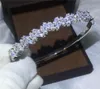 Senhora do escritório baguette manguito pulseira de noiva diamante s925 prata cheia noivado pulseira para mulheres casamento jóias1643606