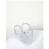 Acrylic clutch bag women Rhinestones clear designer wedding evening party round purse tote handbag 231226