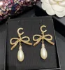 2022 Top quality Charm drop earring with nature shell beads and knot shape in 18k gold plated for women wedding jewelry gift have 4017538