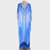 Women's Swimwear Designer Kaftan Tunic Beach Dress Plus Size Loose Swimsuit Cover Up Long Boho Hippy Kimono Holiday Print Cover-up