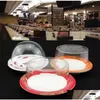 Andra köksverktyg Plastlock för sushidisk köksverktygsbuffétransportbälte återanvändbar transparent kakplatta mat er restaurang ac otogh