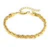 Women039S armband Joolim High End 18K Gold Plated Rope Chain Armband Stainls Steel Jewelry8329234
