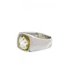 2022 Högkvalitativ skattesättande inköp Tom Wood Men039S Shelby Sterling Silver Olive Green Quartz Ring Light Luxury Design9157305