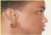 Mode Gold Hoop Male Earring Small Size Hooggie örhängen Letter Circle Ear Stud Jewelry Card Display for Man Woman Party Wed Gir8818351