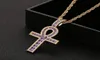 Ankh Pendant Gold Silver Copper Material Iced Zircon Egyptian Key of Life Pendant Necklace Men Women HipHop Jewelry4304641