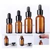 Flacons compte-gouttes en gros Flacons compte-gouttes ambre 5 ml-100 ml Flacon pipette marron Huile essentielle Essence Flacons en verre Cosmétique Co Dhgarden Dhtpj