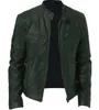 Mode Mens Leather Jacket Slim Fit Stand Collar PU MANA ANTI-WIND MOTORCYCLE LAPEL DIAGONAL DUMPER S MEN 231226