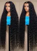 Peruki Przezroczyste 13x4 13x6 360 HD Water Fave koronkowe peruki przednie 220%gęstość kręcone ludzkie peruki włosy głębokie fali koronkowe peruki czołowe dla kobiet PR PR