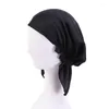 Abbigliamento etnico Moda Raso di seta Sottosciarpa Interno Hijab Caps Donna Musulmano Turbante Cappelli a cuffia Arabo Avvolgere Fasciatura Copricapo Hijab femminile