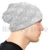 Berets Bike Pattern ( White And Light Grey ) Hat 2829 Danibeez Danibeezdesign Gravel Bikes