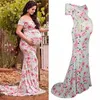 Dresses Women Pregnants Sexy Photography Props Off Shoulders Print Nursing Long Dress Maternity Clothes Summer Fashion Maternity Dress