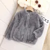 Jacken Kinder Jungen 2024 Winter Fleece Kleinkind Mädchen Jacke Dicke Flauschige Warme Baby Mantel Windjacke Lila Zip Up Kinder Kleidung