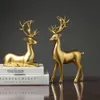 Figuritas de ciervos dorados de resina, 1 Uds., para Interior, estatuas de animales nórdicos, baratijas, escultura, accesorios de decoración del hogar 231225