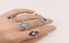 5pcsset Złoty srebrny kolor Turkish Hamsa Evil Eye Pierścienie dla kobiet Vintage Boho Knuckle Pierścień Zestaw kobiecej imprezy Prezent 9569839