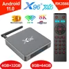 ボックスX96 X6 X6 ANDROID TV BOX 8GB 128GB 4G32G RK3566クアッドコアスマートメディアプレーヤー2.4G 5G 2T2R WiFiアルミニウム合金シェルAndroid11 TVBox 4