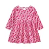 Meisje Jurken 2023 Baby Meisjes Lange Mouwen Bloemenprint Kleding Strik Kids Prinses Jurk Kinderen Party Ball Pageant Outfit