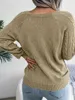 Women's Sweaters Solid Cable Knit Sweater Casual Crew Neck Long Sleeve Clothing