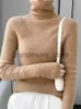 女性のセーター女性タートルネックセーター秋の冬のスリムベーシックボトムプルオーバー100％メリノウールソフトカシミアニウェア韓国ファッショントップJ231226