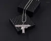 Hip Hop Iced Out Choker Full Rhinestone Number Machine Gun Pendent 2021 Necklaces Present Bling Rapper Jewelry Chains6872138