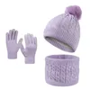 Berets 2023 Children's Knitted Hat With Neck Gloves Boys Thick Twist Gradient Beanies Caps Girls Warm Outside Riding Sets 3