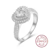 Eternal Real Solid 100 % 925 Sterling Silber Verlobungs-/Hochzeitsringe für Frauen LOVE Heart 1 87ct simulierter Diamantring Schmuck si329h