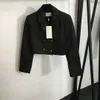 Designer Women Tracksuit Brand Ladies Chain Decoration Double Breasted Short Sight Jacket+Hög midja Overskirt 26 december