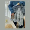 Jackor Girls 'Western Style Suit Baby 2023 Spring Children's Fashionable Denim Coat Dress and Autumn Two-Piece Set