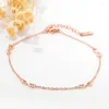 Anklets Kongmoon Infinity Sign Rose Gold Plated Women Foot Jewelry Endless Love rostfritt stål Justerbart ankelarmband