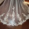 Brudslöjor Real Pos Lace Wedding Veil White Ivory Cathedral Single Tier 10ft Long Head -tillbehör