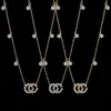 Colliers Luxe S925 original designer filles diamant G pendentif collier ras du cou femmes élégantes amour 18K rargent ose or rose logo graver cha