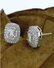 Choucong Stunning Luxury Jewelry Square Earring 925 Sterling Silver Pave White Sapphire CZ Diamond Gemstones Party Women Stud Earr4492800